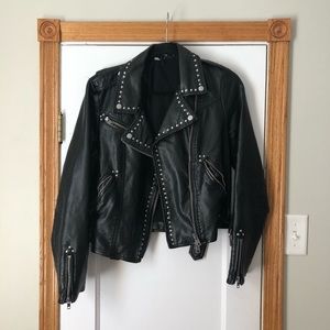 Vegan Leather Black Motorcycle Jacket